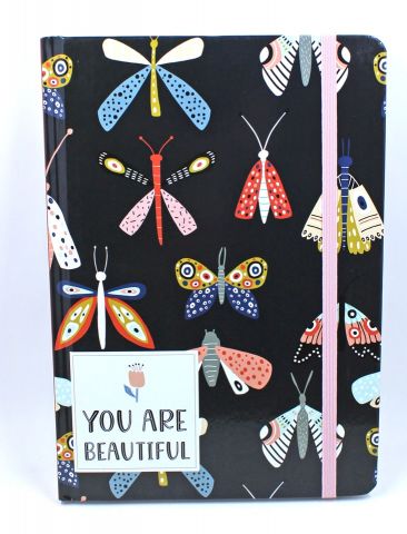 CC -  Journal - You Are Beautiful Butterflies Black<BR>「あなたは美しい蝶のようです。」日記帳（ティール）