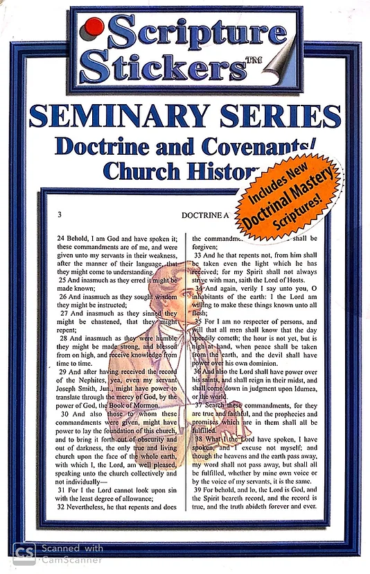 SS - Seminary Mastery-D&C /Church History /25 count<BR>聖典ステッカー「教義と聖約・教会歴史（セミナリー）」マスター聖句（25枚）【日本在庫】