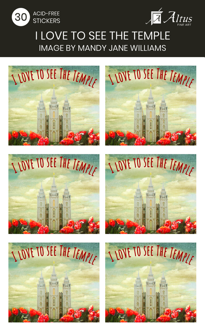 AF - Sticker - I Love To See The Temple sticker set pack of 30<BR>ステッカー 「神殿に行きたいな」(30枚入) by マンディ・ジェーン・ウィリアムズ【日本在庫】