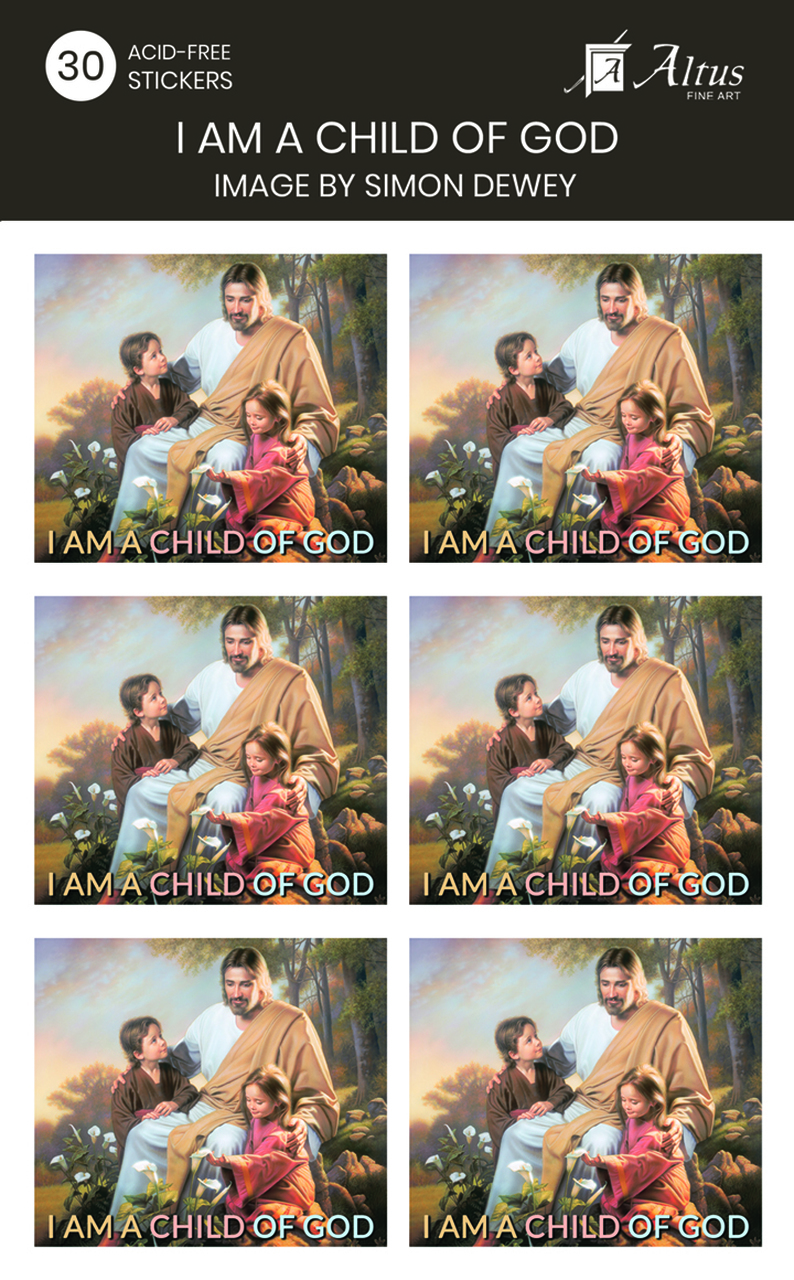 AF - Sticker - I am a Child of God sticker set pack of 30 by Simon Dewey<BR>ステッカー 「かみのこです」(30枚入) by サイモン・デューイ