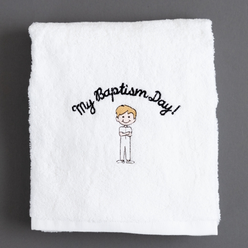 RM - Towel - Boys Baptism Towel-Blonde<BR>バプテスマタオル (男の子・ブロンド)