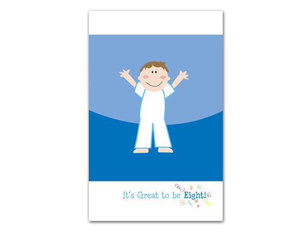 CF - Cardwith Envelopes - It's Great To Be Eight Baptism Card - Boy <BR>() 8ͤäƺǹ - ˤλ /Хץƥޥɡܺ߸˾ʡ