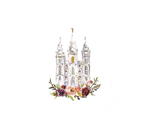 CF - 5~7 Print - Salt Lake City LDS Temple Watercolor <BR>5~7 vg - \g[N_a@ʉ@y{݌ɏiz