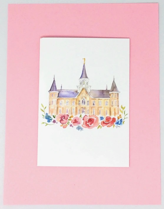 CF - Watercolor - Provo City Center Temple - Print - Watercolor - 5x7 <BR>v{EVeBEZ^[_aʉ@y{݌ɏiz