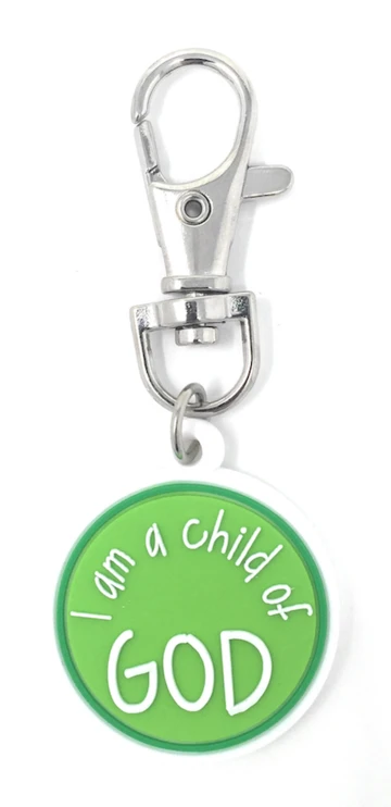 CF - Zipper Pull - I Am A Child of God - Zipper Charm<BR>ファスナーチャーム　かみのこです　(グリーン)【日本在庫商品】