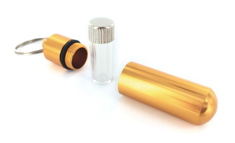 CF - Oil Vial - Consecrated Oil Vial with Keyring - Gold Color - Aluminum <BR>ե륱()ܺ߸˾ʡ