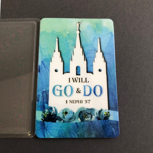 WE - Recommend Holder  - I Will Go & Do Temple Recommend Holder<BR>「I Will Go & Do 」（私は行って行います）神殿推薦状ホルダー