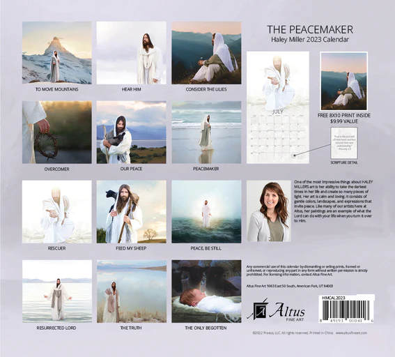 AF-2023 Calendar - 2023 Haley Miller Calendar - The Peacemaker<BR>2023年カレンダー　ヘイリー・ミラー 画「平和を作り出す人」