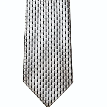 RM - Tie - Boys Silver & Black adjustable clip <BR>子ども用 シルバー&ブラック (サイズ調節可)