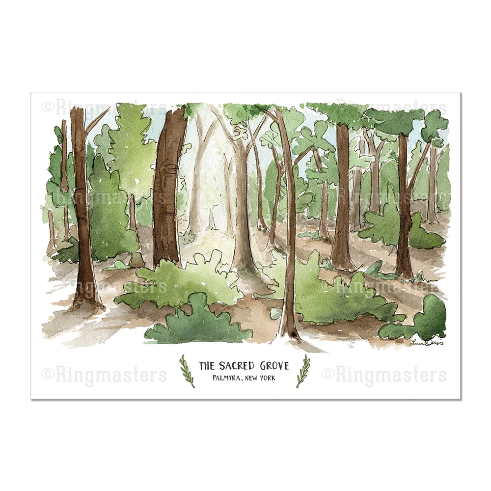RM -  3 x 4 Print - The Sacred Grove Illustration by: Laura Davies  3 x 4” <BR/>聖なる森（ラウラ・デービス画）　プリントカード3 x 4”