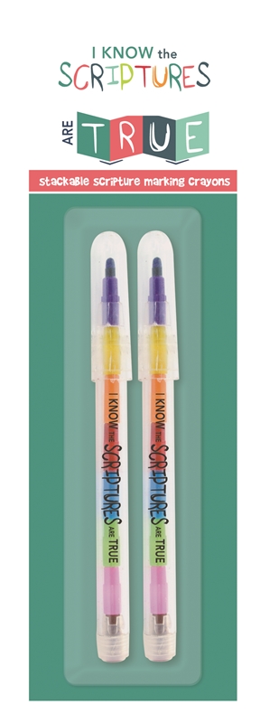 CF - Crayons - "I Know the Scriptures Are True" - Stackable Scripture Marking Crayons 2 pack - LDS Primary Theme<br>私は聖文が真実であることを知っています - 聖典マーカークレヨン　【日本在庫商品】