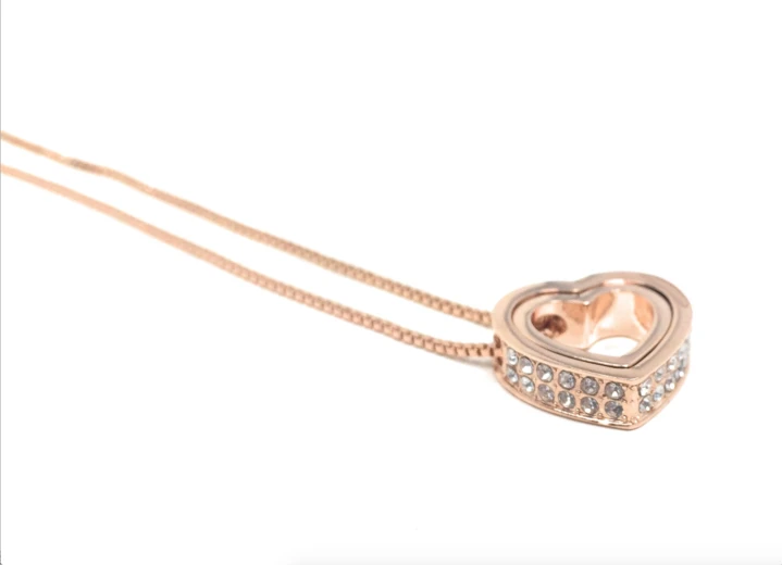 CF - Necklace - Heart Necklace - Rose Gold - Swarovski Crystal<BR>ローズゴールド　ハートネックレス（スワロフスキークリスタル）