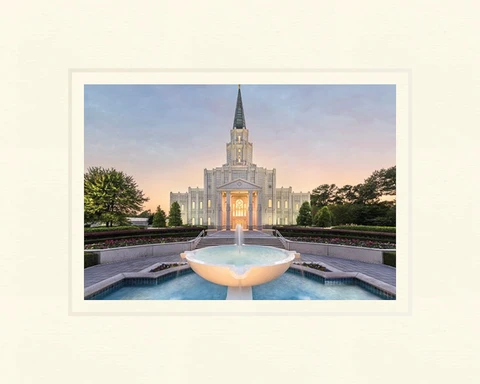 AF - 5x7 - Print - Houston Temple - Healing Waters 5x7 print - 5x7 print matted to 8x10 by Robert A. Boyd<BR>癒しの泉「ヒューストン神殿」　20.3cm x 25.4 cm