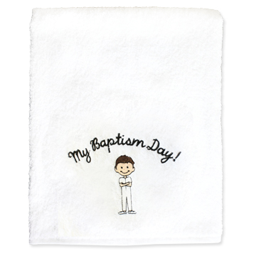 RM - Towel - My Baptism Day Brown Hair Boy Towel<BR> Хץƥޤ(ˤλҡ֥饦إ) ܺ߸ˣ