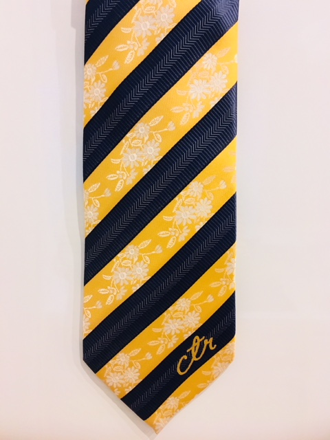 RM - Mens Tie - CTR Flowers Men Blue and Yellow<BR>ネクタイ(成人) CTR フラワーズ (ブルー&イエロー)