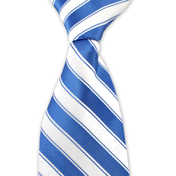 RM - Tie - Men’s Blue/White Stripe CTR Tie<br>ネクタイ　（成人）　CTR ブルー&ホワイト ストライプ　【日本在庫わずか】