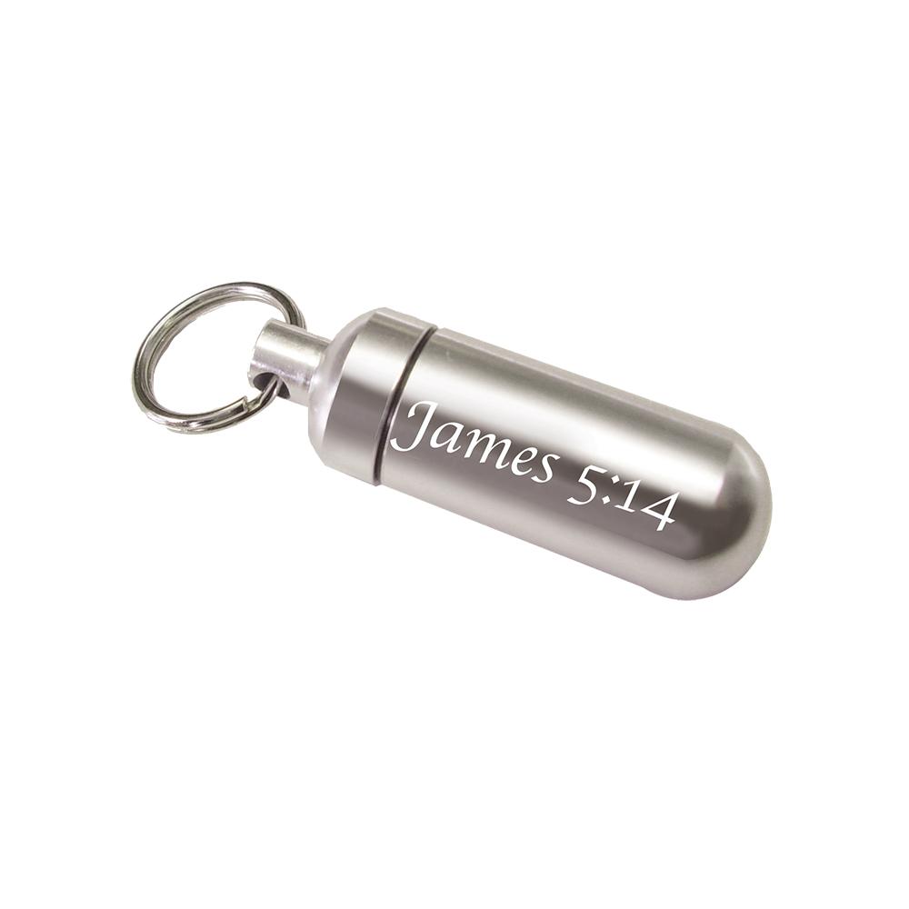 RM - Oil Vial - Aluminum Oil Vial Key Tag<BR>A~ ICP[X uJames 5:14v(Vo[F)@y{݌ɏiz