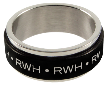 (US 6.0)RM - CTR Ring - RWH Spinner Stainless Steel Black-Silver ں߸1¤