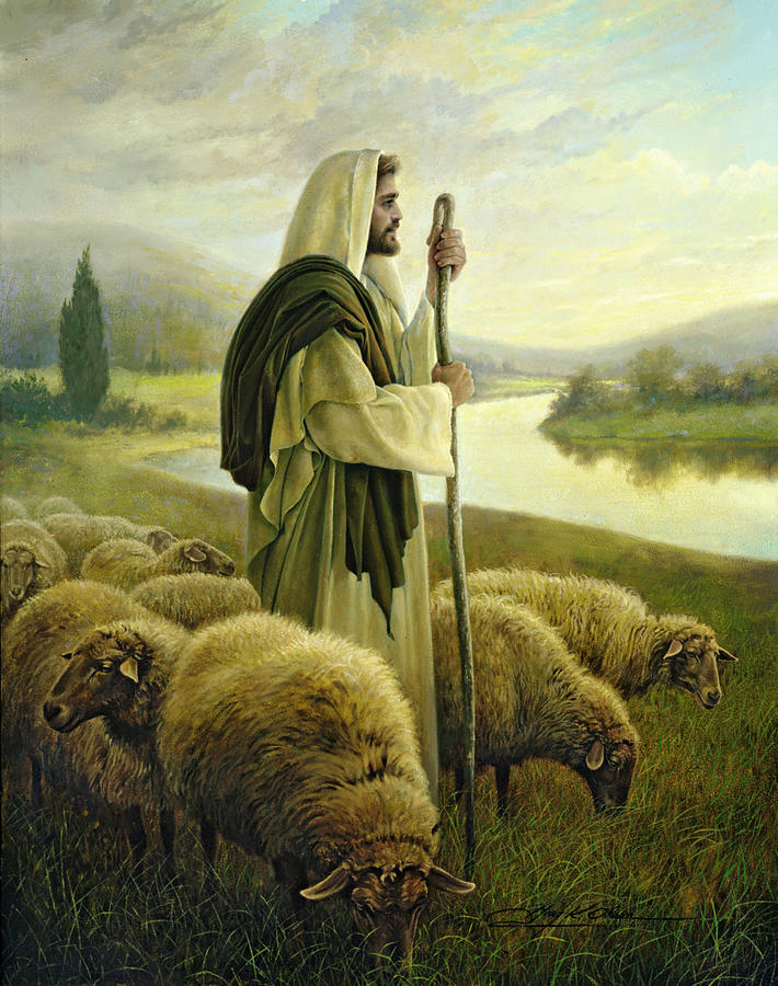 SZ - 5×7 Print - The Good Shepherd by Greg Olsen <BR>5×7　プリント 良い羊飼い　グレッグ・オルセン画 (12.7cm×17.8cm)